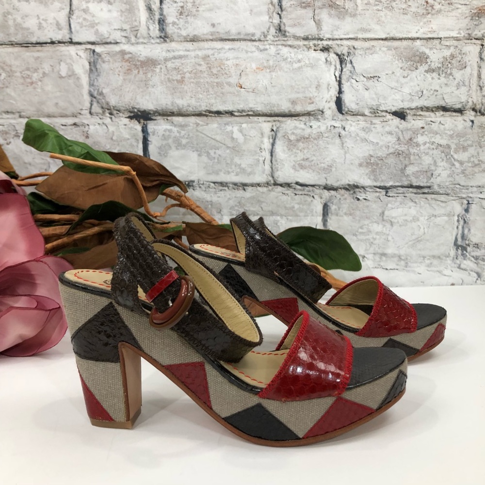Anthropologie-Maliparmi-Stunning Ankle Wrap Wedges